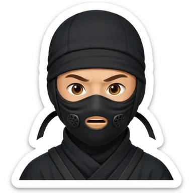  Ninja with mask covering mouth sticker