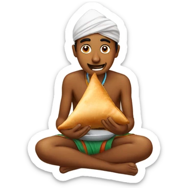 Indian eating a samosa sticker