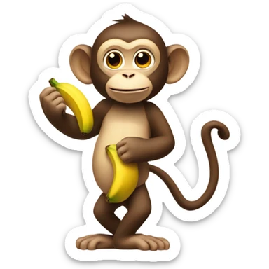 Monkey with a banana  sticker