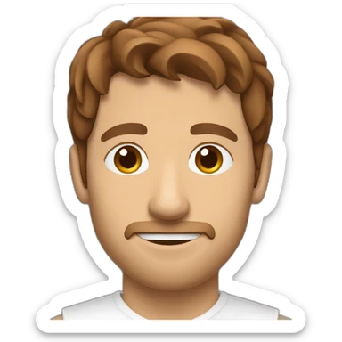 brown haired mid path man with jack russell sticker