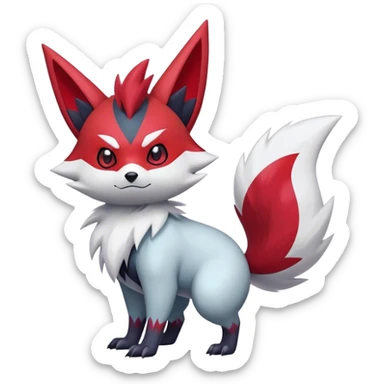 Epic Shiny Cool Cute Kawaii Zangoose-Zorua-Zoroark-Pokemon-fakemon-hybrid-animal Full Body  sticker
