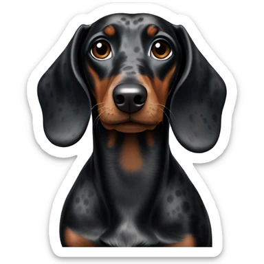 Black dachshund with grey spots sticker
