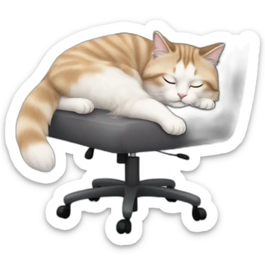 ragdollcat sleeping on office chair sticker
