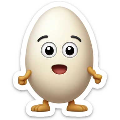Egg man with hand sticker