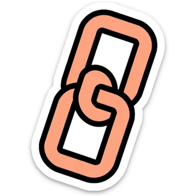 Two interlocking chain links, clean outlined style, representing the connection and stacking of habits sticker