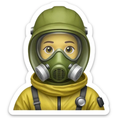 Hazmat suit character from Rust game sticker