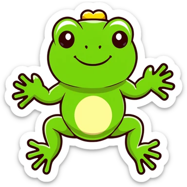 toxic laboratory frog with mechanical limbs sticker
