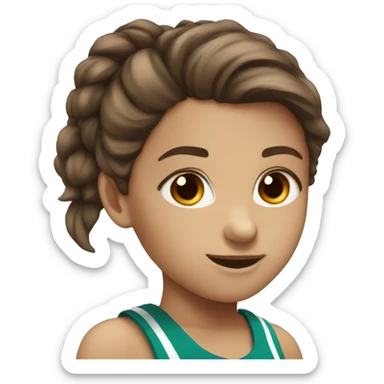 Kid cheerleader brown hair brown eyes sticker