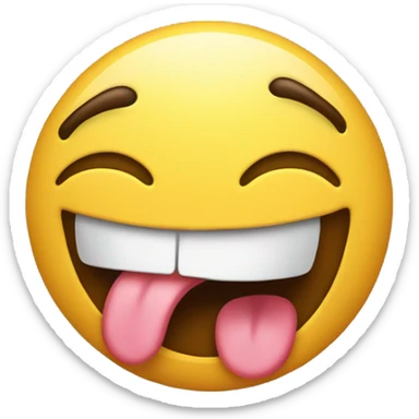 Emoji with tongue out shaking its head side to side sticker