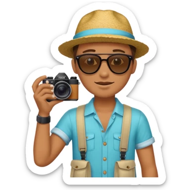 fotographer with summer clothes and sun glasses sticker