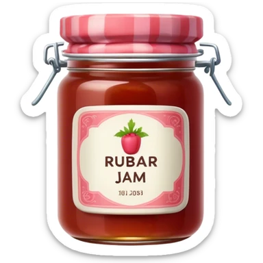 Jar of rhubarb jam  sticker