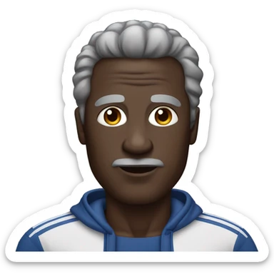 older dark skinned man in a track suit sticker