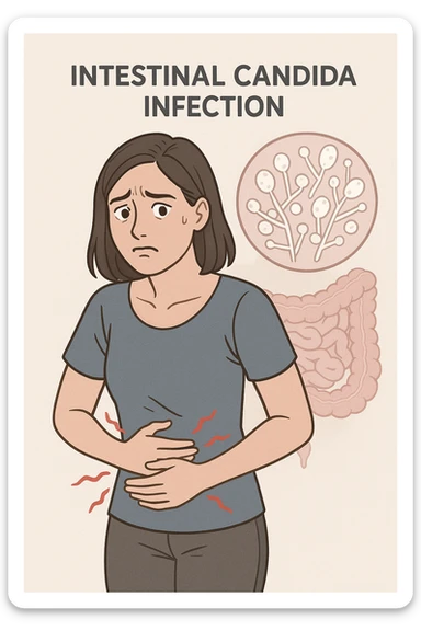 donna con candida intestinale sticker