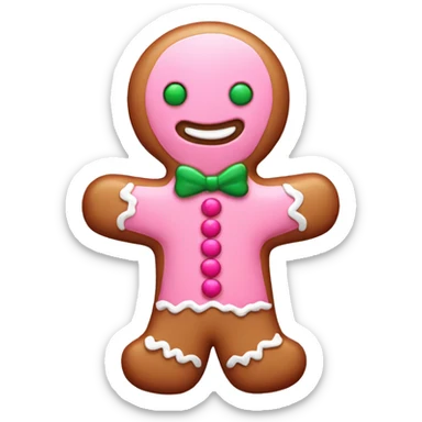 Cute pink gingerbread man sticker