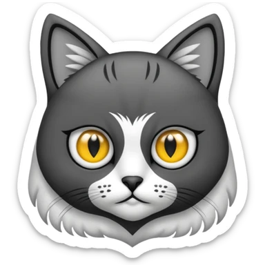 crea un gato con alas de búho sticker
