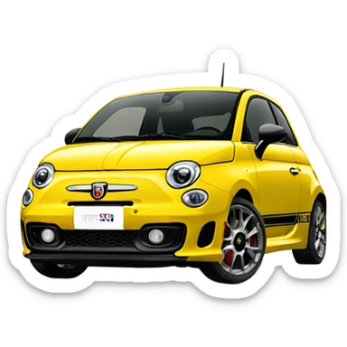 yellow fiat 500 abarth sticker