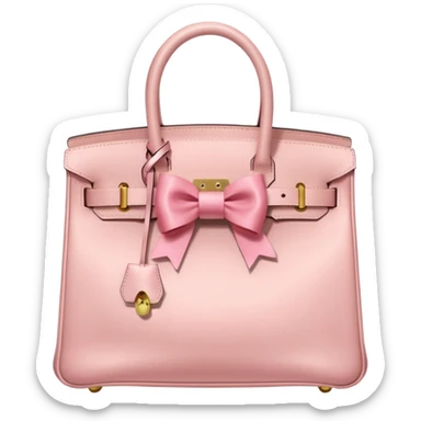 light pink birkin bag with bow sticker