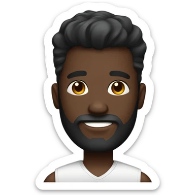 Handsome deep dark skin man with beard and high fade sticker