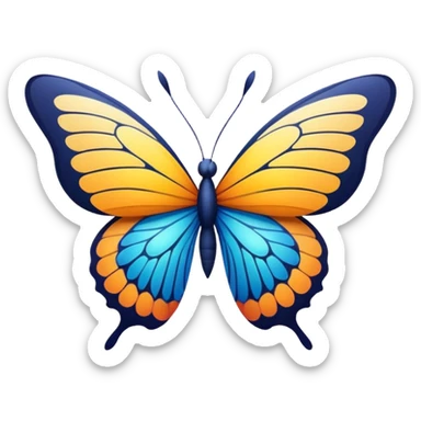 
A stylized butterfly with a subtle, upward-trending graph or spike pattern integrated into its wing design.	The butterfly is a powerful symbol of transformation, growth, and intuition. sticker