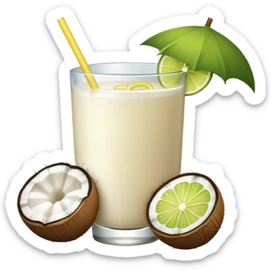 hawaii coconut drink with lemon sticker