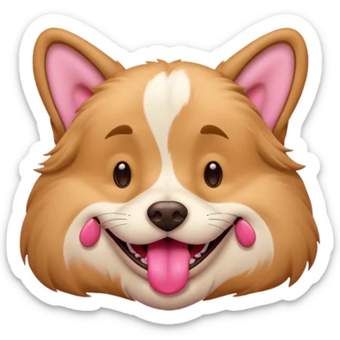lazy dog emoji, lying on its back sticker