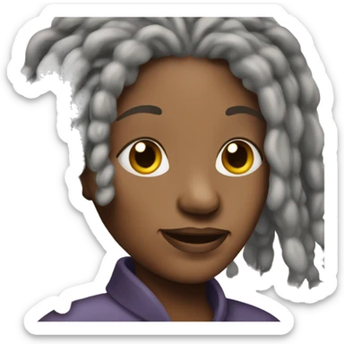 Old black woman with gray dread Locs sticker
