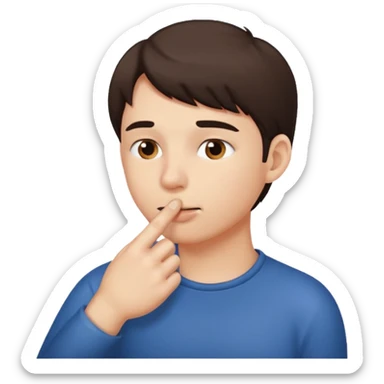 Persona mordiendose el dedo de lado sticker