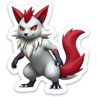 Zoroark-Zangoose-Fakémon-hybrid-creature (full body)  sticker
