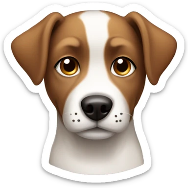 Small brown and white dog with short ears and small nose sticker