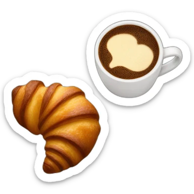 Coffee with chocolate croissants  sticker