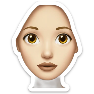 Girl with Angelina jolie shaped face, blonde, with hazel eyes, small nose and medium lips and eyeliner  sticker