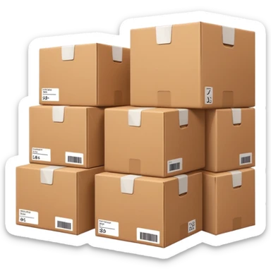 create a realistic emoji showing logistics in a efficent way sticker