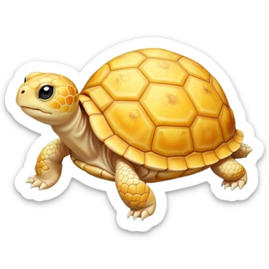 A young very small yellow tortoise sticker