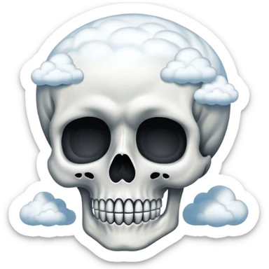 Calavera con nubes sticker