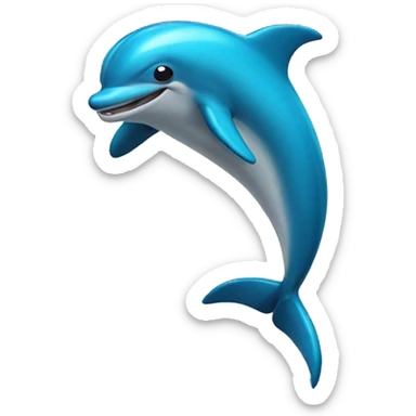 dolphin wave surfing sticker