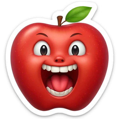 normal apple brand emoji with jaw dropped and mouth open sticker