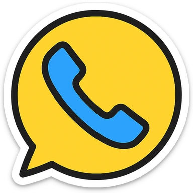 speech bubble with phone symbol, minimal color icon style sticker