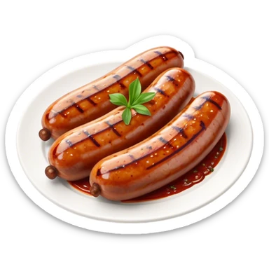Cinematic spicy chipotle sausage, glistening with smoky, tangy sauce, charred and grilled to perfection, sliced open to reveal juicy filling, served with fresh herbs, rich and flavorful, detailed and appetizing. sticker