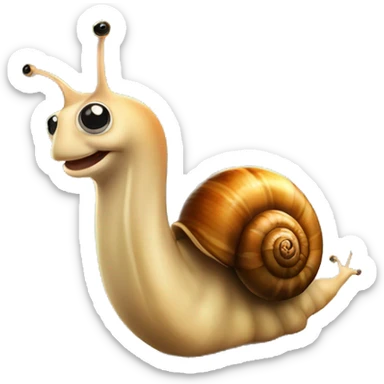A big fat snail who is very slimey and gooey with huge black eyes sticker