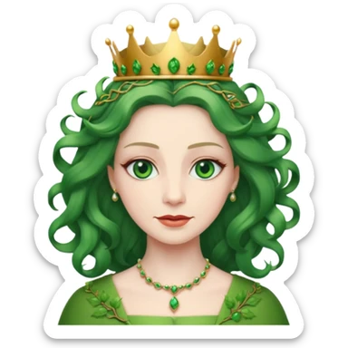 The queen with vine-like hair sticker