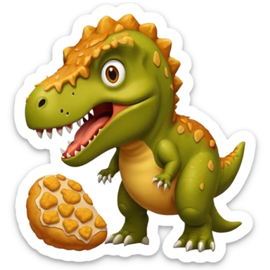 Trex scared of chicken nugget sticker