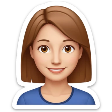 woman 40 years old brown eyes light brown straight hair smile sticker