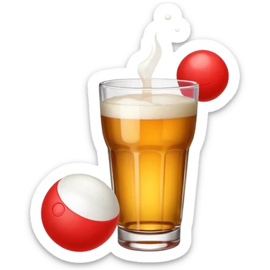 Generami l’emoji di un bicchiere da beer pong con una pallina da beer pong  sticker