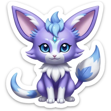 Shiny Exotic Cute Adorable Majestic Espeon-Meowstic-Hybrid-Creature with pattern-markings sticker