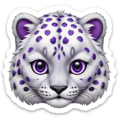 Snow leopard purple eyes sticker