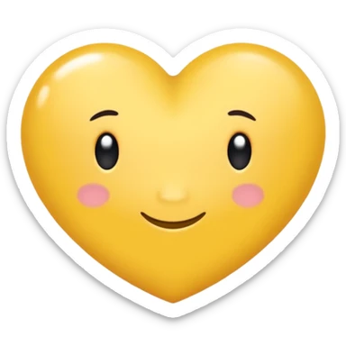 Une bulle de BD jaune avec dedans un coeur blanc  sticker