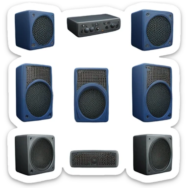 realistic dark blue loudspeaker sticker