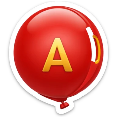 Quiero un emoji de un globo de la letra "A" sticker