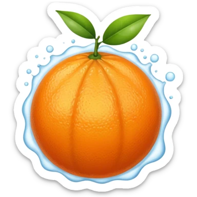 Orange fruit with steam flat  sticker