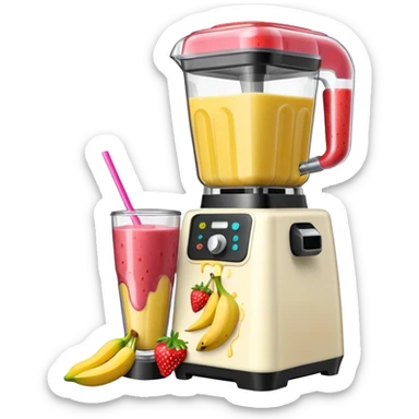 A SMOOTHIE MACHINE WITHOUT THE LID ON, THE SMOOTHIE SPLASHES OUT sticker